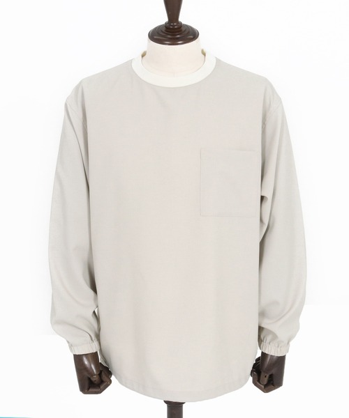 CAMBIO(カンビオ)の「mlt5085- シックアンドシン布帛ロンT(Tシャツ/カットソー・メンズ・アイボリー/チャコール・M/L/XL)」の17枚目の写真