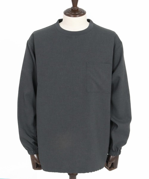 CAMBIO(カンビオ)の「mlt5085- シックアンドシン布帛ロンT(Tシャツ/カットソー・メンズ・アイボリー/チャコール・M/L/XL)」の19枚目の写真