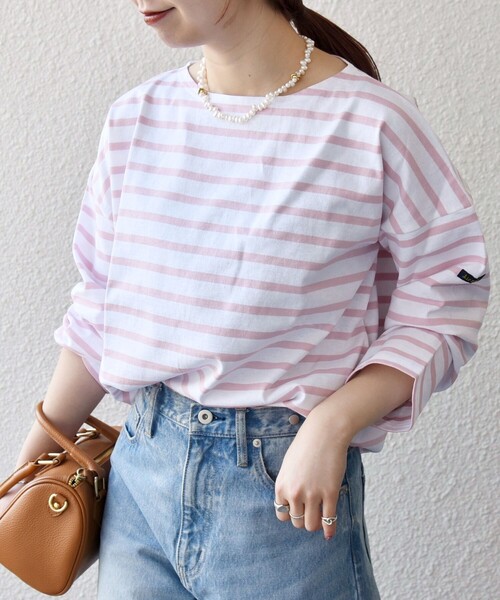 SHIPS any(シップス エニィ)の「Le minor:〈洗濯機可能〉ロングスリーブ ボーダー TEE 25SS(Tシャツ/カットソー・レディース・ブルー/ピンク/グリーン/ネイビー・ONE SIZE)」の14枚目の写真