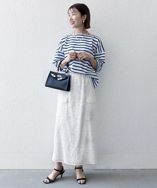 SHIPS any(シップス エニィ)の「Le minor:〈洗濯機可能〉ロングスリーブ ボーダー TEE 25SS(Tシャツ/カットソー・レディース・ブルー/ピンク/グリーン/ネイビー・ONE SIZE)」の21枚目の写真