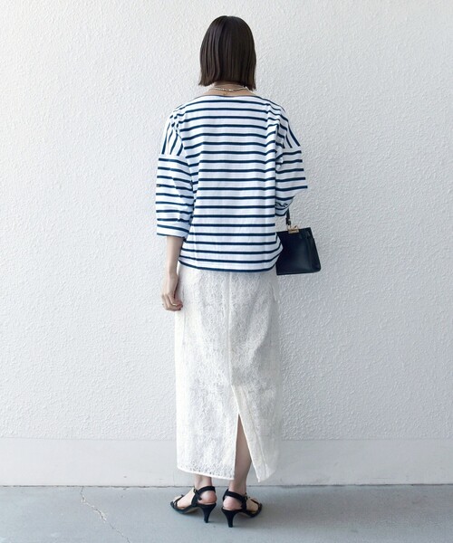 SHIPS any(シップス エニィ)の「Le minor:〈洗濯機可能〉ロングスリーブ ボーダー TEE 25SS(Tシャツ/カットソー・レディース・ブルー/ピンク/グリーン/ネイビー・ONE SIZE)」の22枚目の写真