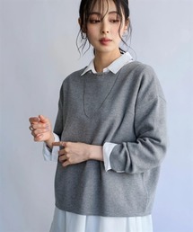 マシュマロニットミラノリブボートネックトップス<大きいサイズ有>