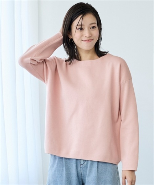 Maison INNESS（メゾンアイネス）の「マシュマロニットミラノリブボートネックトップス＜大きいサイズ有＞（ニット/セーター・レディース・ホワイト系1/ホワイト系2/ネイビー系/ブラック/ピンク/グレー/ベージュ系1/ブラウン系1/ベージュ系2・S/M/L/LL/3L/4L/5L）」の9枚目の写真