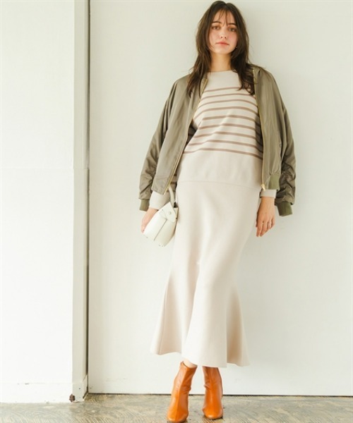 Maison INNESS（メゾンアイネス）の「マシュマロニットミラノリブボートネックトップス＜大きいサイズ有＞（ニット/セーター・レディース・ホワイト系1/ホワイト系2/ネイビー系/ブラック/ピンク/グレー/ベージュ系1/ブラウン系1/ベージュ系2・S/M/L/LL/3L/4L/5L）」の14枚目の写真