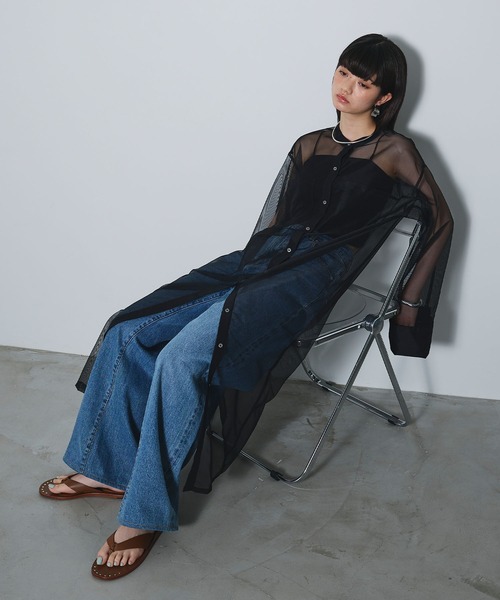 ELLEgirl バック刺繍シアーシャツワンピース ピンク 4280130_L.jpg