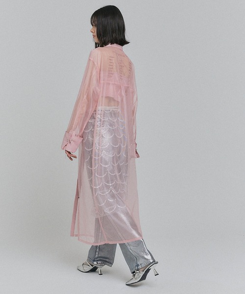 ELLEgirl(エルガール)の「バック刺繍シアーシャツワンピース【ELLEgirl/エルガール】(シャツワンピース・レディース・ブラック/ベージュ/ピンク・FREE)」の18枚目の写真