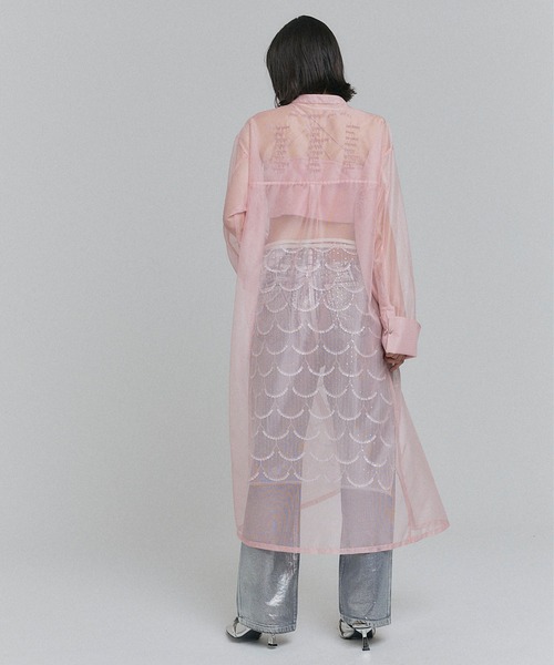 ELLEgirl(エルガール)の「バック刺繍シアーシャツワンピース【ELLEgirl/エルガール】(シャツワンピース・レディース・ブラック/ベージュ/ピンク・FREE)」の4枚目の写真