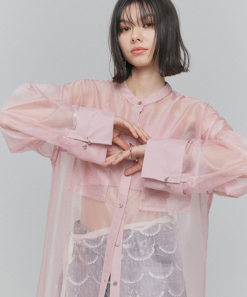 ELLEgirl(エルガール)の「バック刺繍シアーシャツワンピース【ELLEgirl/エルガール】(シャツワンピース・レディース・ブラック/ベージュ/ピンク・FREE)」の22枚目の写真