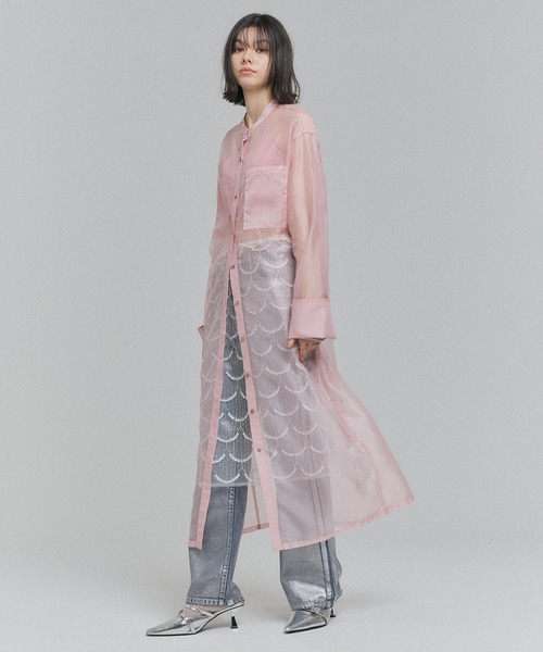 ELLEgirl(エルガール)の「バック刺繍シアーシャツワンピース【ELLEgirl/エルガール】(シャツワンピース・レディース・ブラック/ベージュ/ピンク・FREE)」の13枚目の写真