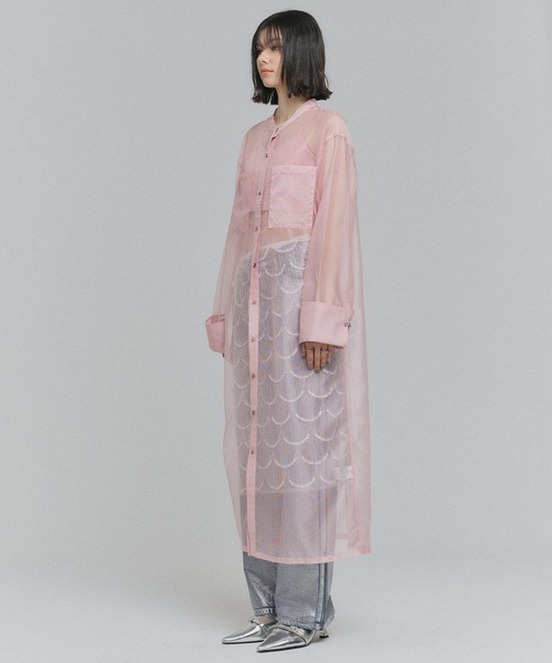 ELLEgirl(エルガール)の「バック刺繍シアーシャツワンピース【ELLEgirl/エルガール】(シャツワンピース・レディース・ブラック/ベージュ/ピンク・FREE)」の16枚目の写真