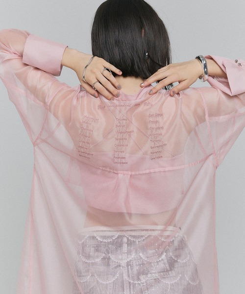 ELLEgirl(エルガール)の「バック刺繍シアーシャツワンピース【ELLEgirl/エルガール】(シャツワンピース・レディース・ブラック/ベージュ/ピンク・FREE)」の20枚目の写真