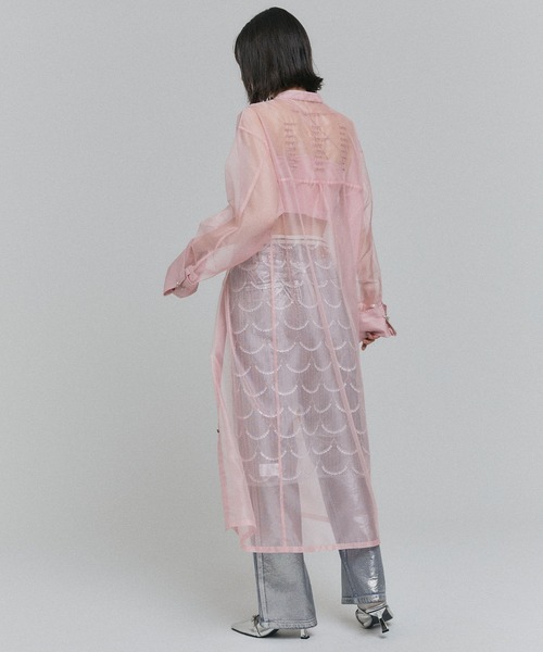 ELLEgirl(エルガール)の「バック刺繍シアーシャツワンピース【ELLEgirl/エルガール】(シャツワンピース・レディース・ブラック/ベージュ/ピンク・FREE)」の9枚目の写真