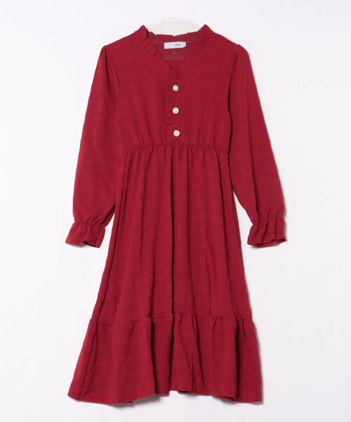urge:(アージコロン )の「【URGE:】ワッシャー ティアード パール風ボタン 長袖 ミモレ丈 ワンピース(ワンピース・レディース・レッド/ブラック/ホワイト・SMALL/MEDIUM/LARGE/X-LARGE)」の16枚目の写真