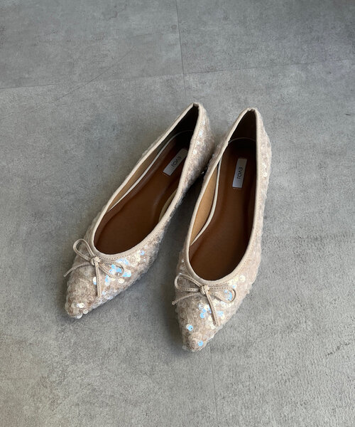 DouDou（ドゥドゥ）の「スパンコールポインテッドバレエ（バレエシューズ・レディース・シルバー/ブラック/ベージュ・23cm/23.5cm/24cm/24.5cm）」の20枚目の写真