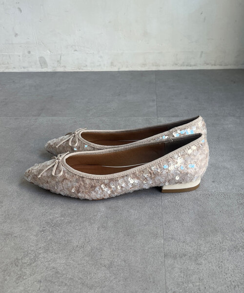 DouDou（ドゥドゥ）の「スパンコールポインテッドバレエ（バレエシューズ・レディース・シルバー/ブラック/ベージュ・23cm/23.5cm/24cm/24.5cm）」の22枚目の写真