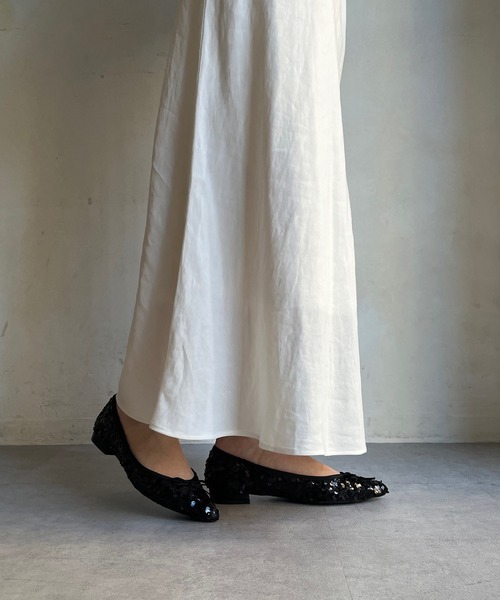 DouDou（ドゥドゥ）の「スパンコールポインテッドバレエ（バレエシューズ・レディース・シルバー/ブラック/ベージュ・23cm/23.5cm/24cm/24.5cm）」の5枚目の写真