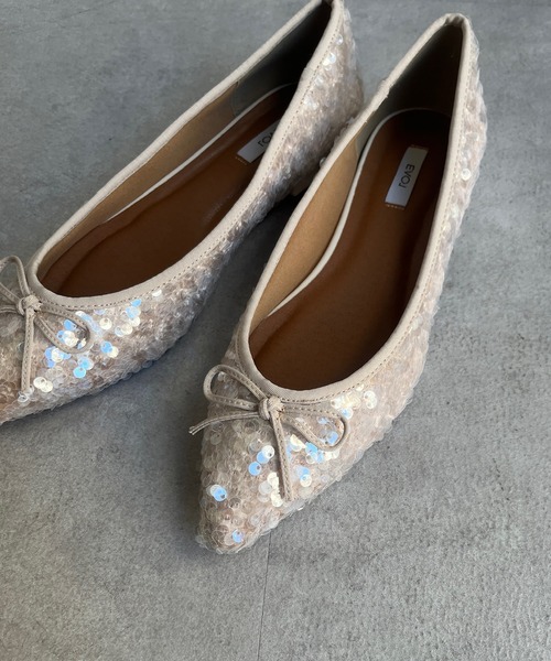 DouDou（ドゥドゥ）の「スパンコールポインテッドバレエ（バレエシューズ・レディース・シルバー/ブラック/ベージュ・23cm/23.5cm/24cm/24.5cm）」の7枚目の写真