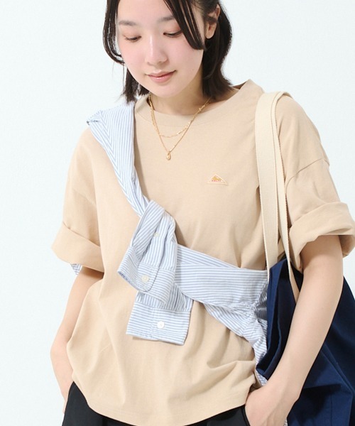 KELTY(ケルティ)の「ミニロゴ ハーフスリーヴ ティーシャツ(Tシャツ/カットソー・レディース・ブラック/ホワイト/ネイビー/ベージュ/ヘザーグレー・FREE)」の5枚目の写真