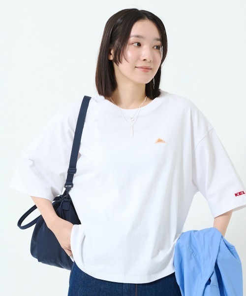 KELTY(ケルティ)の「ミニロゴ ハーフスリーヴ ティーシャツ(Tシャツ/カットソー・レディース・ブラック/ホワイト/ネイビー/ベージュ/ヘザーグレー・FREE)」の2枚目の写真