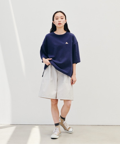 KELTY(ケルティ)の「ミニロゴ ハーフスリーヴ ティーシャツ(Tシャツ/カットソー・レディース・ブラック/ホワイト/ネイビー/ベージュ/ヘザーグレー・FREE)」の7枚目の写真