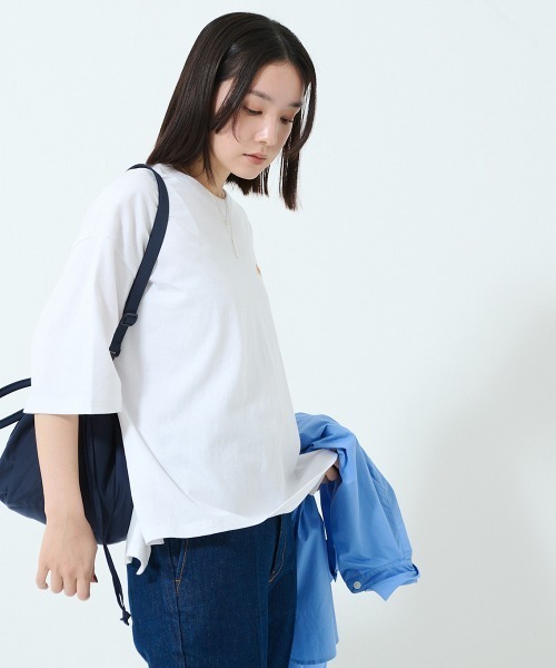 KELTY(ケルティ)の「ミニロゴ ハーフスリーヴ ティーシャツ(Tシャツ/カットソー・レディース・ブラック/ホワイト/ネイビー/ベージュ/ヘザーグレー・FREE)」の14枚目の写真