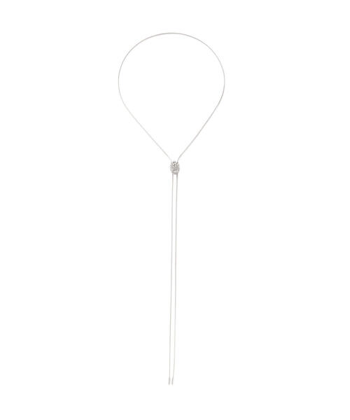 NATURAL BEAUTY BASIC（ナチュラルビューティーベーシック）の「ヘキサゴンビジューループタイネックレス（ネックレス・レディース・シルバー/ゴールド・ﾌﾘ-）」の3枚目の写真