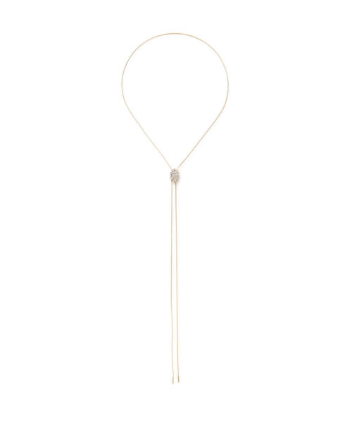 NATURAL BEAUTY BASIC（ナチュラルビューティーベーシック）の「ヘキサゴンビジューループタイネックレス（ネックレス・レディース・シルバー/ゴールド・ﾌﾘ-）」の4枚目の写真