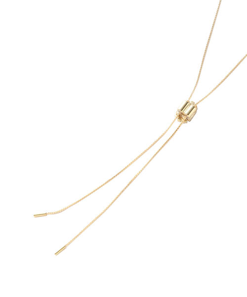 NATURAL BEAUTY BASIC（ナチュラルビューティーベーシック）の「ヘキサゴンビジューループタイネックレス（ネックレス・レディース・シルバー/ゴールド・ﾌﾘ-）」の7枚目の写真