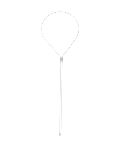 NATURAL BEAUTY BASIC（ナチュラルビューティーベーシック）の「ヘキサゴンビジューループタイネックレス（ネックレス・レディース・シルバー/ゴールド・ﾌﾘ-）」の2枚目の写真