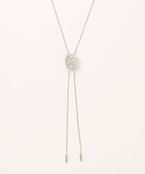 NATURAL BEAUTY BASIC（ナチュラルビューティーベーシック）の「ヘキサゴンビジューループタイネックレス（ネックレス・レディース・シルバー/ゴールド・ﾌﾘ-）」の5枚目の写真