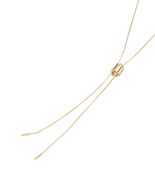 NATURAL BEAUTY BASIC（ナチュラルビューティーベーシック）の「ヘキサゴンビジューループタイネックレス（ネックレス・レディース・シルバー/ゴールド・ﾌﾘ-）」の8枚目の写真