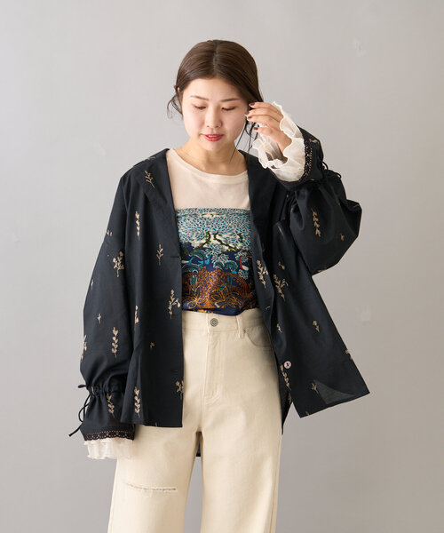 WEB限定】【willow】フラワー刺繍レースシャツジャケット