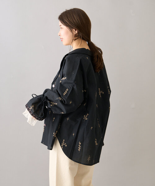 WEB限定】【willow】フラワー刺繍レースシャツジャケット