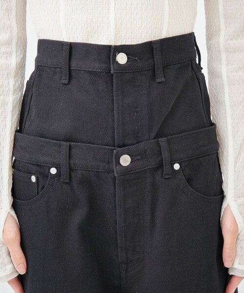 STUDIOUS(ステュディオス)の「【QUITO/キイト】REDENIM W WAIST PT/ダブルウエストパンツ/デニム(デニムパンツ・レディース・ブラック・36/38)」の4枚目の写真