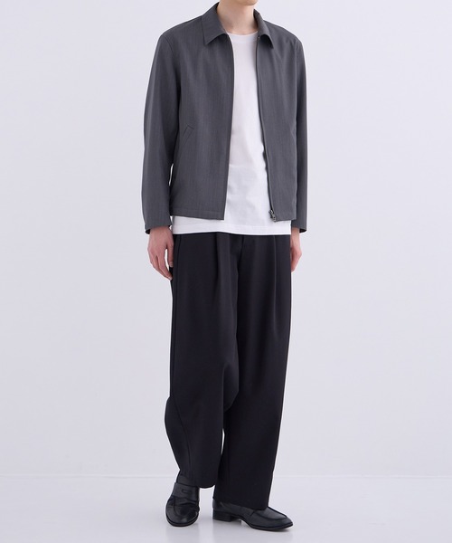 UNITED TOKYO（ユナイテッドトウキョウ）の「VISTO WOOL ジップブルゾン　保温透湿性｜防シワ｜防臭（ブルゾン・メンズ・ブラック/グレー/オフホワイト・1/2）」の4枚目の写真