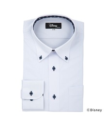 【Disney ディズニー】形態安定ノーアイロン ボタンダウン 長袖ストレッチビジネスワイシャツ