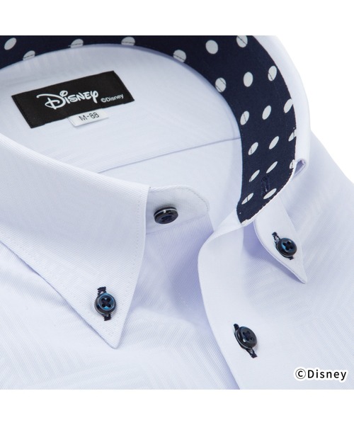TOKYO SHIRTS(トウキョウシャツ)の「【Disney ディズニー】形態安定ノーアイロン ボタンダウン 長袖ストレッチビジネスワイシャツ(ビジネスシャツ・メンズ・ライトブルー・首回り39cm-裄丈88cm/首回り41cm-裄丈90cm/首回り42cm-裄丈90cm/首回り43cm-裄丈90cm/首回り45cm-裄丈82cm/首回り45cm-裄丈86cm/首回り45cm-裄丈90cm/首回り47cm-裄丈86cm/首回り47cm-裄丈90cm)」の2枚目の写真