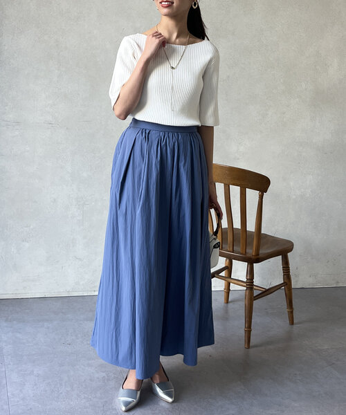 Chez toi（シェトワ）の「コンパクト五分袖プルオーバー（ニット/セーター・レディース・ブラック/ブルー/オフホワイト/ピンク・FREE）」の9枚目の写真