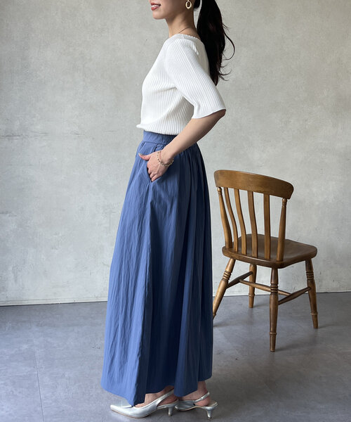 Chez toi（シェトワ）の「コンパクト五分袖プルオーバー（ニット/セーター・レディース・ブラック/ブルー/オフホワイト/ピンク・FREE）」の7枚目の写真