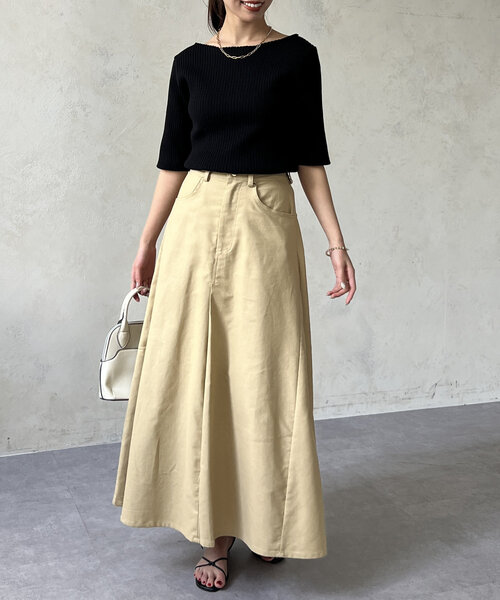 Chez toi（シェトワ）の「コンパクト五分袖プルオーバー（ニット/セーター・レディース・ブラック/ブルー/オフホワイト/ピンク・FREE）」の22枚目の写真