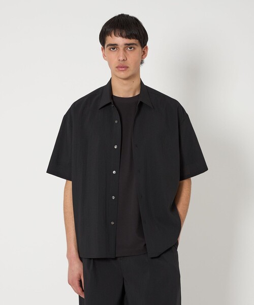 MONKEY TIME（モンキータイム）の「RENU TROシリーズ クロップド ショートスリーブ シャツ -セットアップ対応-（シャツ/ブラウス・メンズ・ネイビー/ブラック/ダークグレー・S/M/L/XL）」の4枚目の写真