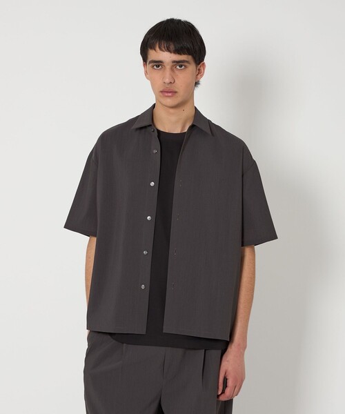 MONKEY TIME（モンキータイム）の「RENU TROシリーズ クロップド ショートスリーブ シャツ -セットアップ対応-（シャツ/ブラウス・メンズ・ネイビー/ブラック/ダークグレー・S/M/L/XL）」の8枚目の写真
