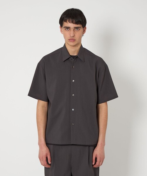 MONKEY TIME（モンキータイム）の「RENU TROシリーズ クロップド ショートスリーブ シャツ -セットアップ対応-（シャツ/ブラウス・メンズ・ネイビー/ブラック/ダークグレー・S/M/L/XL）」の9枚目の写真