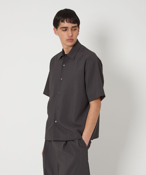 MONKEY TIME（モンキータイム）の「RENU TROシリーズ クロップド ショートスリーブ シャツ -セットアップ対応-（シャツ/ブラウス・メンズ・ネイビー/ブラック/ダークグレー・S/M/L/XL）」の10枚目の写真