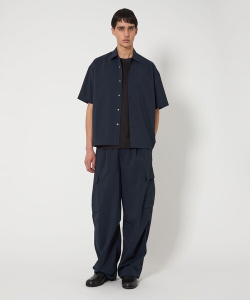 MONKEY TIME（モンキータイム）の「RENU TROシリーズ クロップド ショートスリーブ シャツ -セットアップ対応-（シャツ/ブラウス・メンズ・ネイビー/ブラック/ダークグレー・S/M/L/XL）」の18枚目の写真