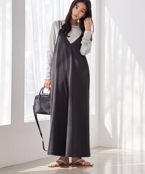 coen(コーエン)の「イージービューティ カットジョーゼット サロペット(サロペット/オーバーオール・レディース・ダークグレー/モカ/ブラック・FREE)」の3枚目の写真