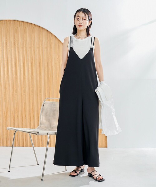 coen(コーエン)の「イージービューティ カットジョーゼット サロペット(サロペット/オーバーオール・レディース・ダークグレー/モカ/ブラック・FREE)」の4枚目の写真