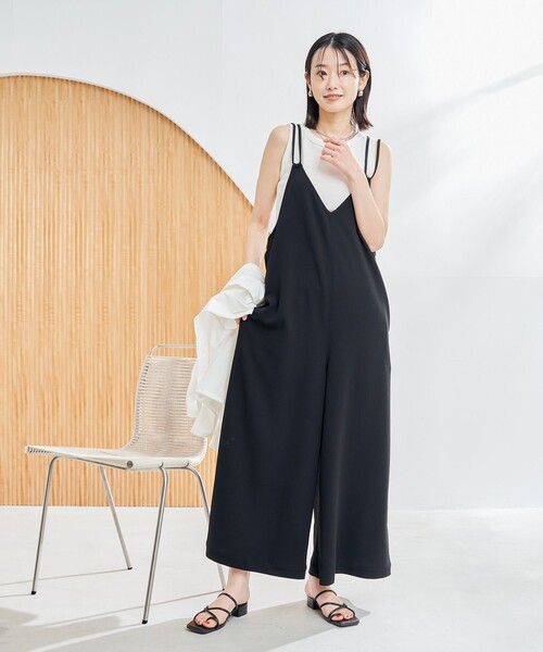 coen(コーエン)の「イージービューティ カットジョーゼット サロペット(サロペット/オーバーオール・レディース・ダークグレー/モカ/ブラック・FREE)」の5枚目の写真