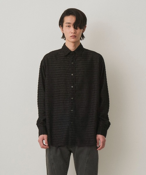 Juha(ユハ)の「FUZZY SHEER L/S SHIRT(シャツ/ブラウス・メンズ・ホワイト/ブラック・3/4)」の1枚目の写真