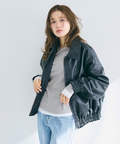 coca(coca)(コカ)の「レイヤード細リブ長袖カットソー(Tシャツ/カットソー・レディース・ネイビー/グレー/ベージュ・S/M/L)」の10枚目の写真